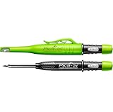 Pica Tieflochmarker Dry Longlife 2.8 mm grün - Marker mit Spezial-Graphitmine, Spitzer, Halteclip und Köcherschoner - Zimmermannsbleistift für Baustelle Stift nachfüllbar - Handwerker Werkzeug