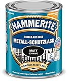 Hammerite Metallschutzlack Matt, Schwarz, 250ml